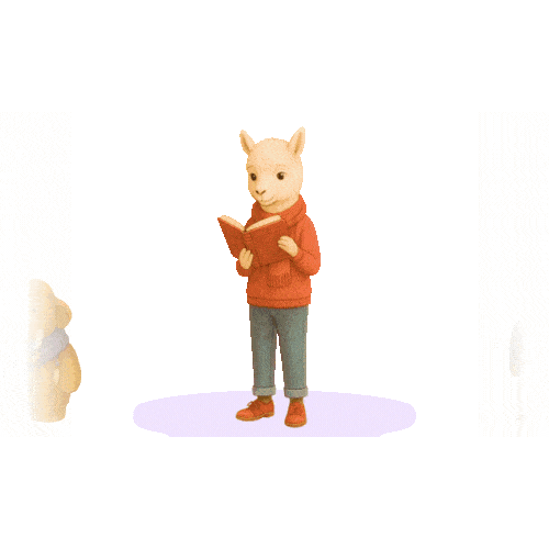 Animated character illustrating care and healing